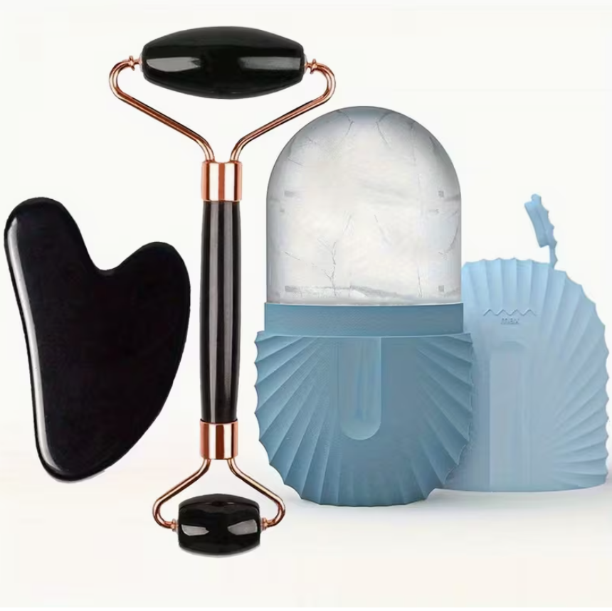 3-in-1 Ice Face Roller & Gua Sha Set
